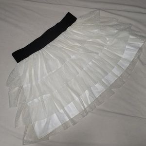 Necessary Objects Lace Ruffle Skirt